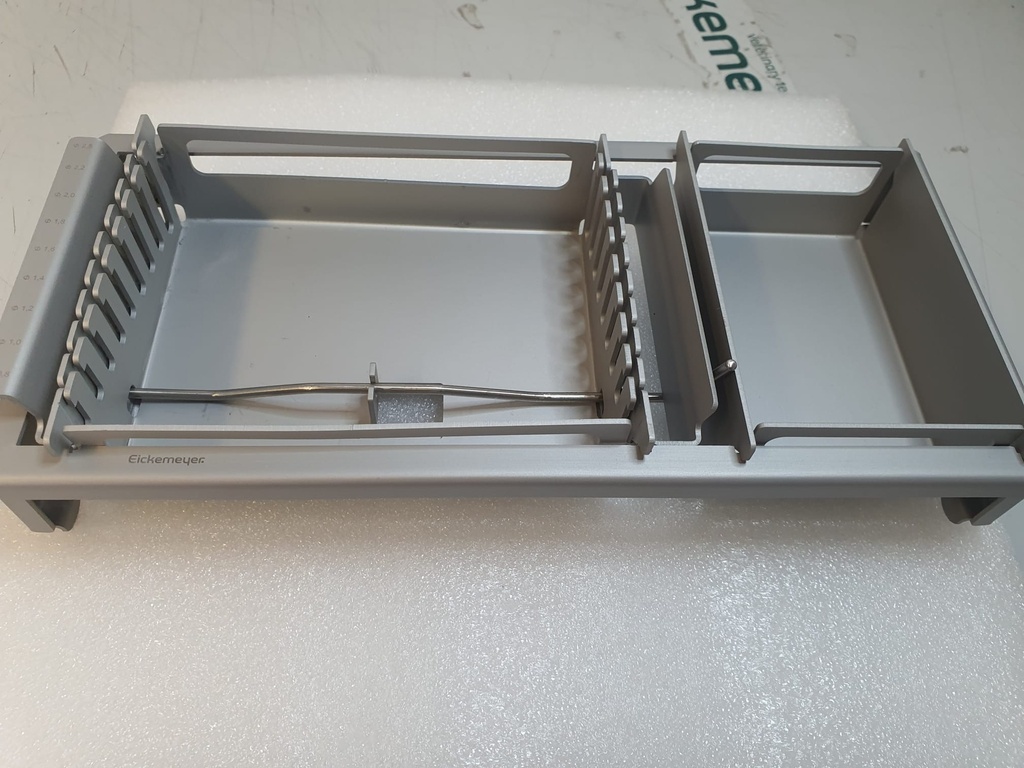 Sortiergestell mit Rahmen für Bohrdrähte mit 160 mm Länge Unterteilung von 0,8 - 2,5 mm - Mit Kratzern