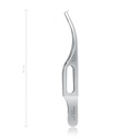 Pince à iris/suture BARRAQUER (Colibri), 0,4mm, L 7,5cm, 1 x 2 dents, 45°, avec plateforme