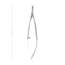 Ciseaux à capsulotomie VANNAS, pointus, courbes Lames de 7,0 mm, longueur 8,5 cm
