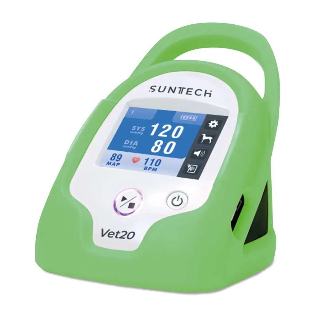 [217221] Blutdruckmessgerät SunTech VET20 grün, inkl. 6 Manschetten, Blutdruckschlauch, AA-Batterien und Schutzhülle