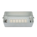 Base de 9 cm de haut pour petit récipient, perforée, 300 x 140 x 90 mm, grise