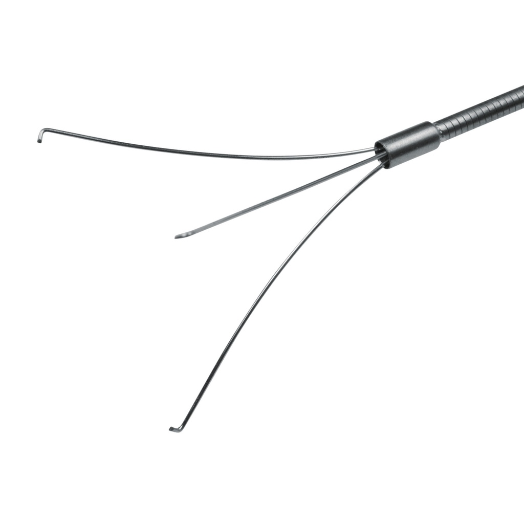 Fremdkörpergreifer mit Haken, flexibel, 3 Greifer, für Arbeitskanäle ab Ø = 2,8 mm, L = 400 cm