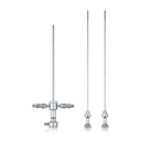 Tige d'arthroscopie, L = 17,4 cm, pour endoscopes Ø = 2,7 mm, avec 2 robinets d'irrigation, avec 2 obturateurs