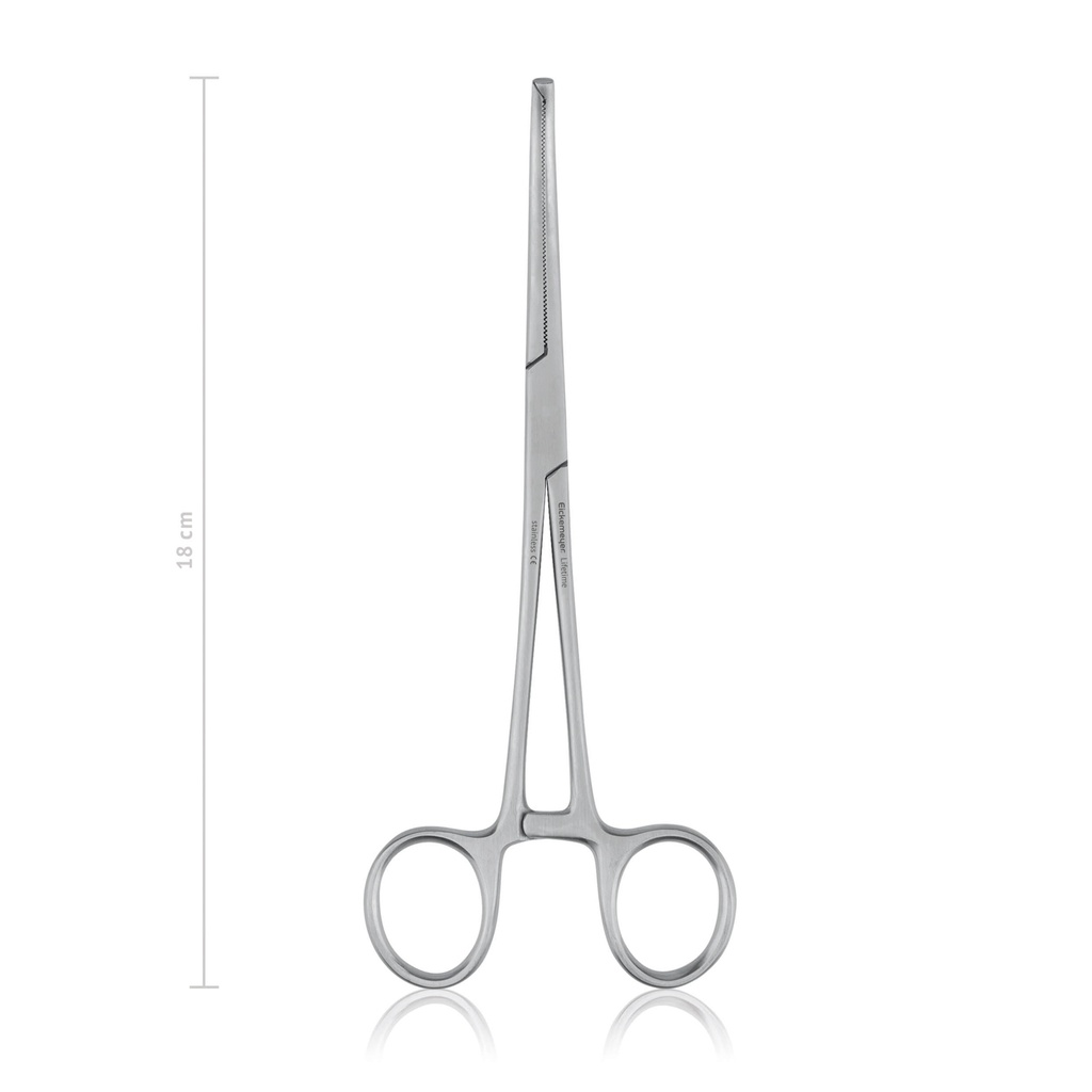 [974118] KOCHER érleszorító, hajlított, 1x2 fogú kivitel, 18 cm