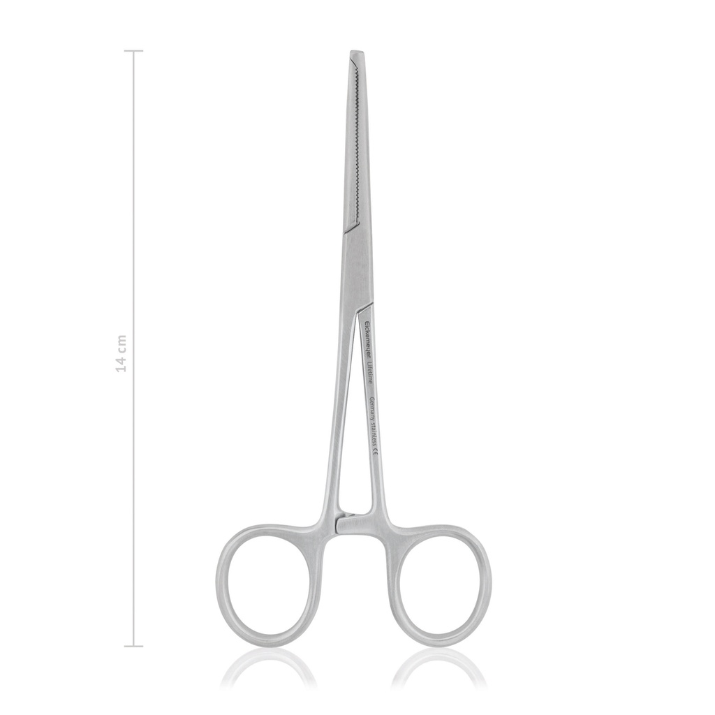 [142514] Arterienklemme KOCHER-OCHSNER, 1x2 Zähne, 14 cm, gebogen