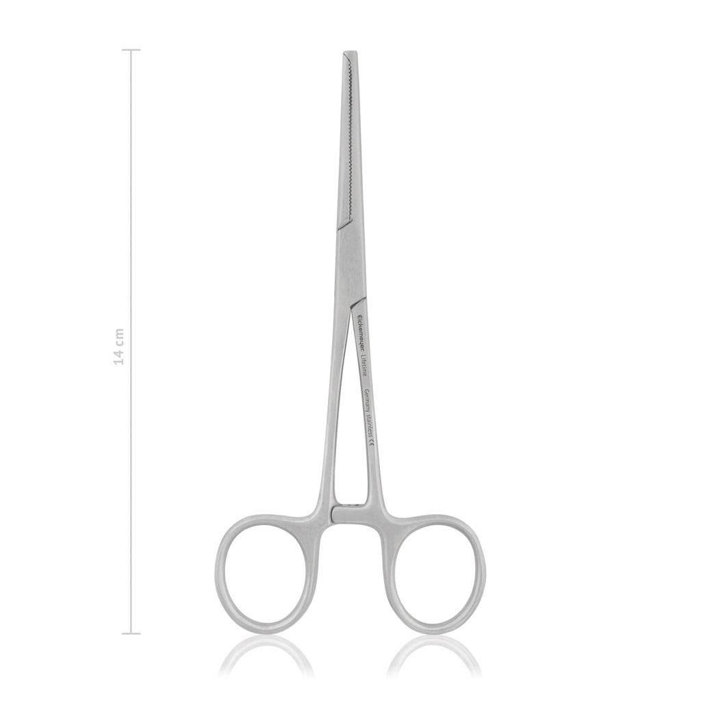[142414] Arterienklemme KOCHER-OCHSNER, 1x2 Zähne, 14 cm, gerade
