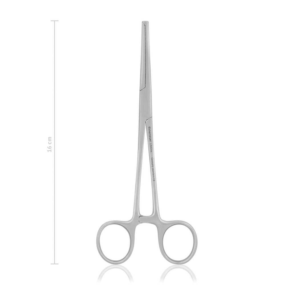 Zacisk tętniczy KOCHER-OCHSNER, 1x2 zęby, 16 cm, proste