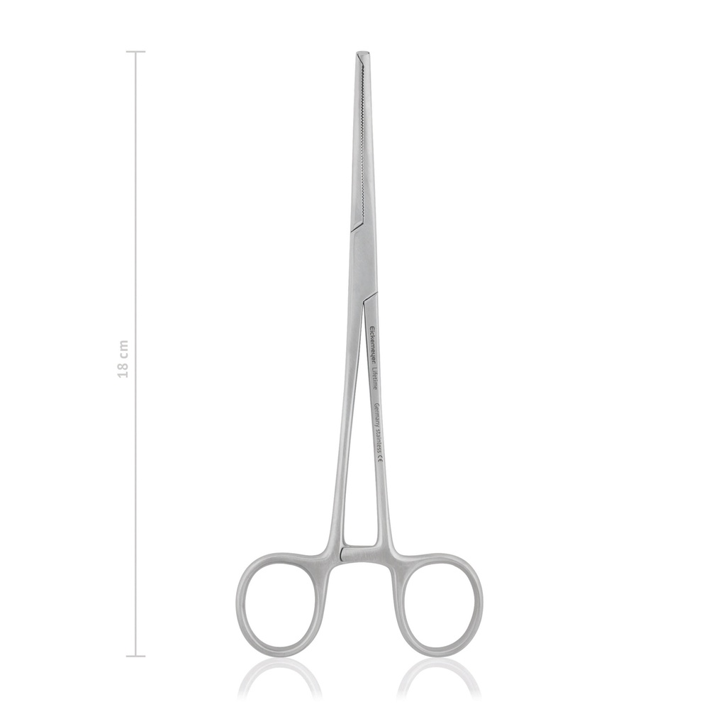 [142518] Arterienklemme KOCHER-OCHSNER, 1x2 Zähne, 18 cm, gebogen