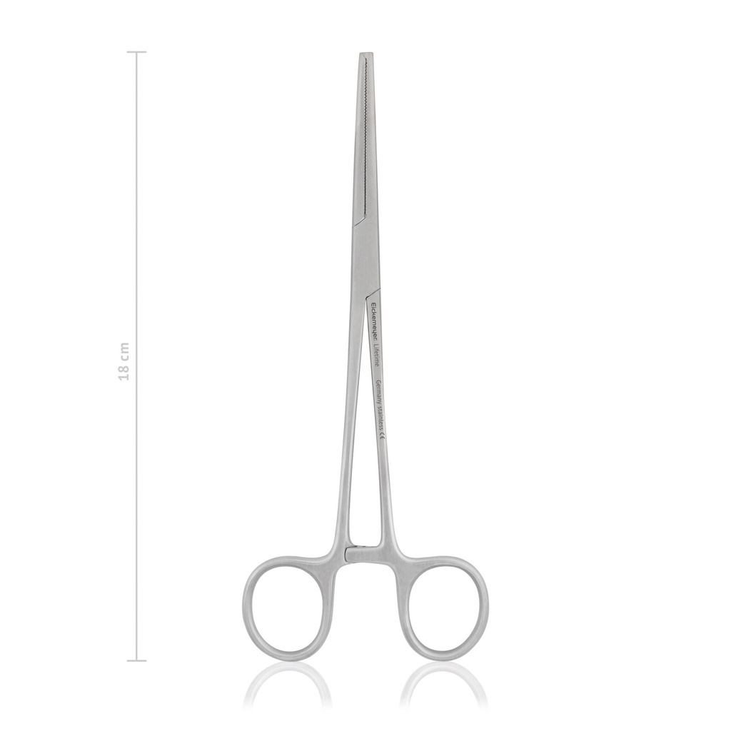 [142418] Arterieklemmer med tænder KOCHER-OCHSNER 18 cm, lige, 1x2 tænder