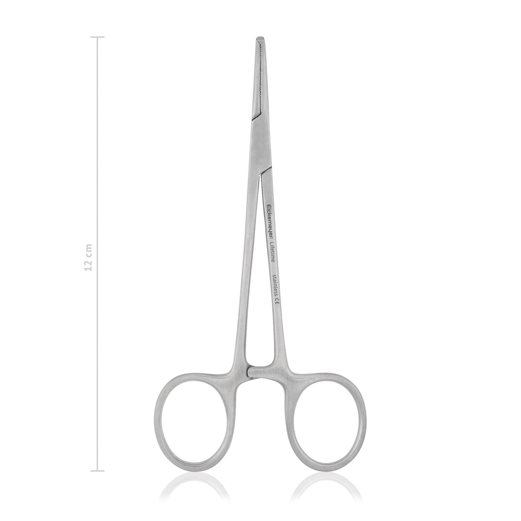 [973712] Pinza emostatica 12 cm, curva, denti 1x2 LINEA ECONOMICA
