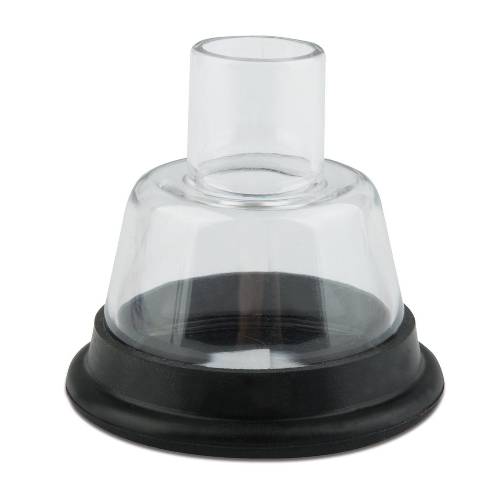[215401] Masque respiratoire en plexiglas, taille 1, diamètre extérieur 44 mm, ouverture 22 mm, hauteur 24 mm
