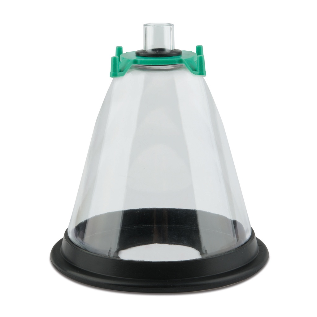 Masque respiratoire en plexiglas, taille 5, diamètre extérieur 110 mm, ouverture 42 mm, hauteur 97 mm