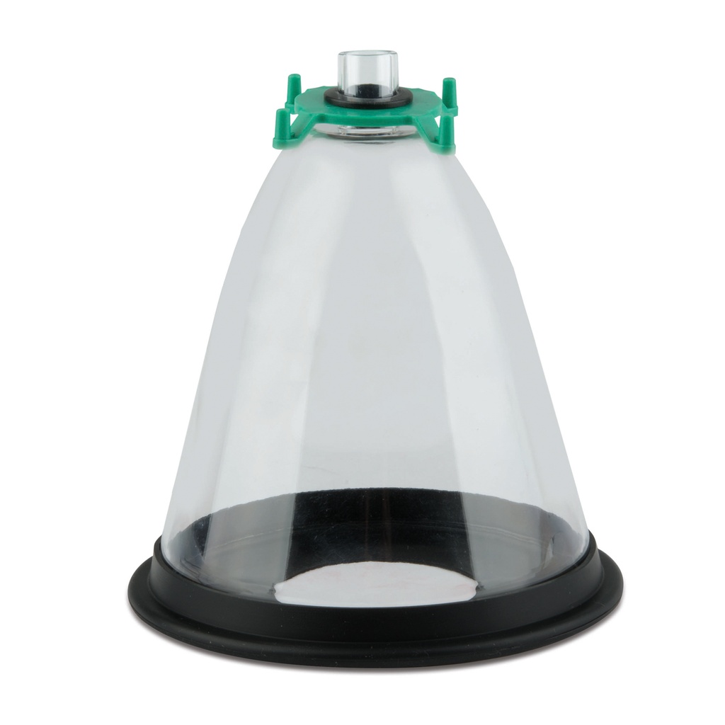 Masque respiratoire en plexiglas, taille 6, diamètre extérieur 130 mm, ouverture 54 mm, hauteur 121 mm
