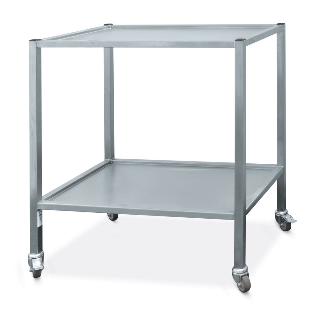 [625050] Guéridon, 650 x 450 x 800  mm avec 2 plat, 4 roulettes