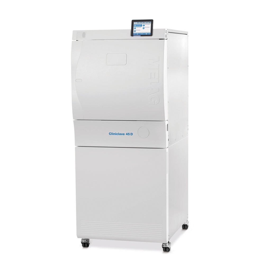 Cliniclave 45 D kétajtós autokláv, Ø 44 cm × 74 cm mély sterilizáló kamrával