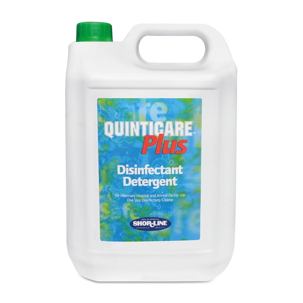 [637500] Agent désinfectant et nettoyant pour cages, flacon de 5 litres de Quinticare Plus