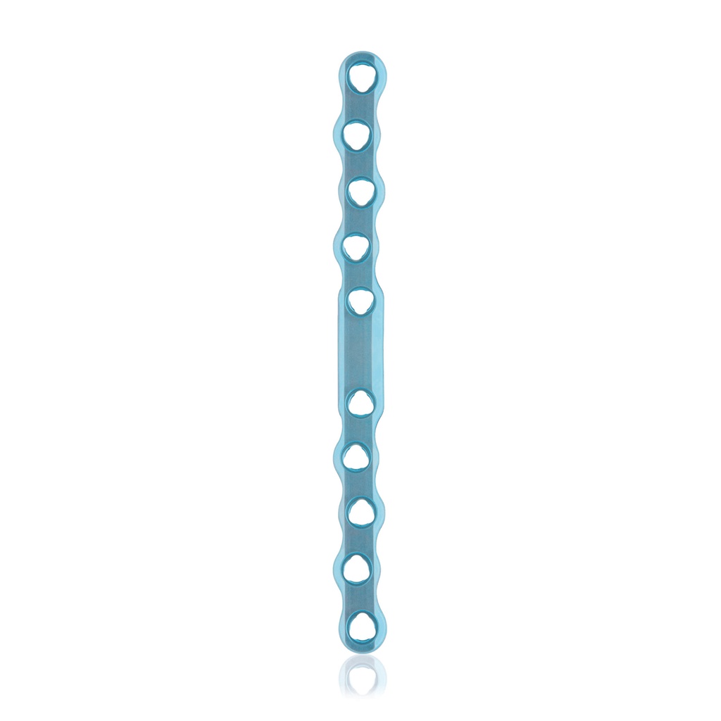 EickLoxx S-Typ Knochenplatte 10-Loch 108 x 8 x 3.2 mm, Titan, hellblau