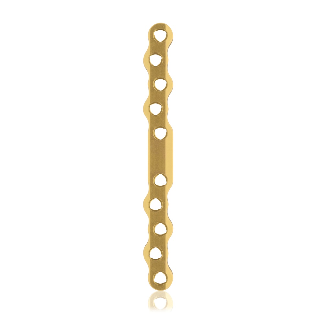 Plaque osseuse EickLoxx S-Type 10 trous, 110 x 11 x 4,5 mm, titane, or