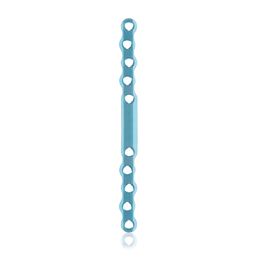 EickLoxx S-Typ Knochenplatte 10-Loch, 118 x 8 x 3.2mm, Titan, hellblau, 