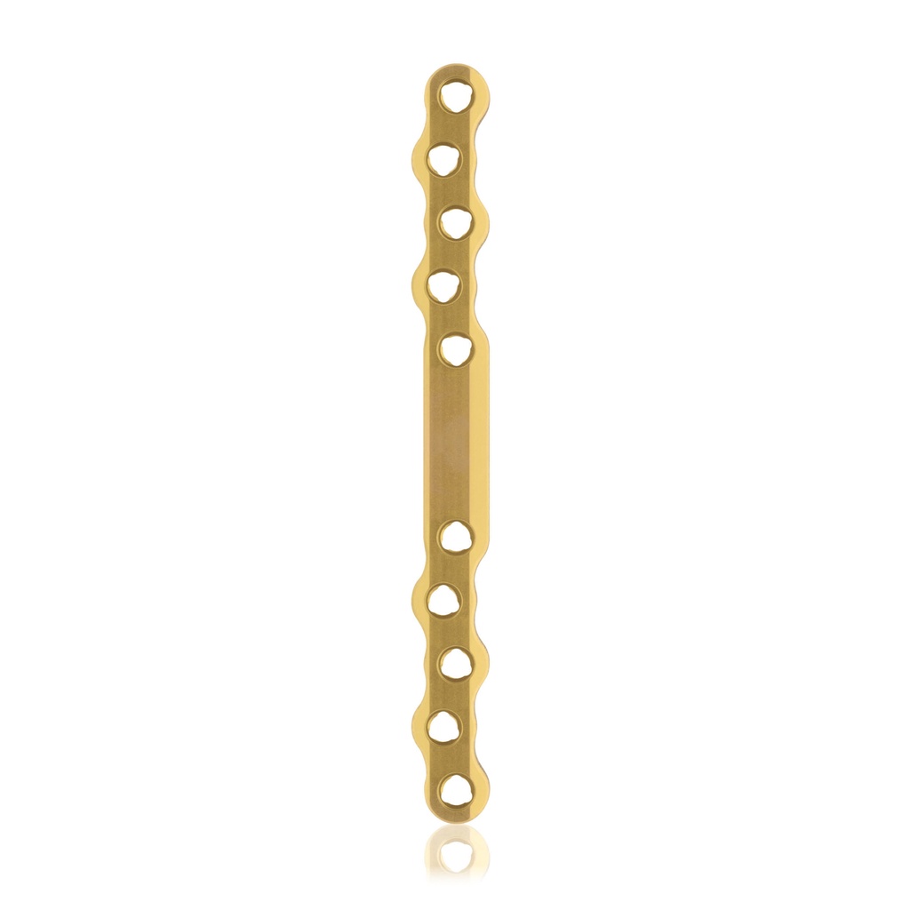 [187755] Placca ossa EickLoxx tipo-S 10-fori, 120 x 10 x 4,5mm. in titanio, oro