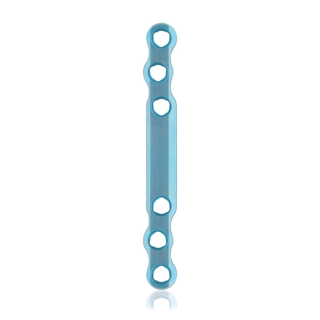 [187741] Placca EickLoxx a forma di S 6-fori  78 x 8 x 3.2mm, Titanio, azzurra,