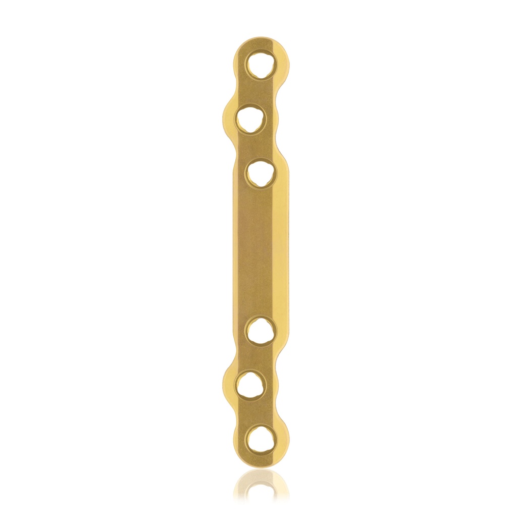 [187751] EickLoxx S-Typ Knochenplatte 6-Loch,  80 x 11 x 4,5mm. Titan, gold 
