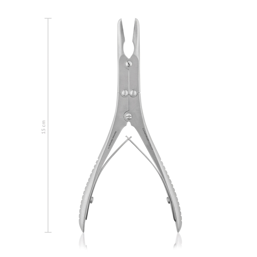 [184315] Pince gouge creuse Böhler 15 cm, courbée double articulation