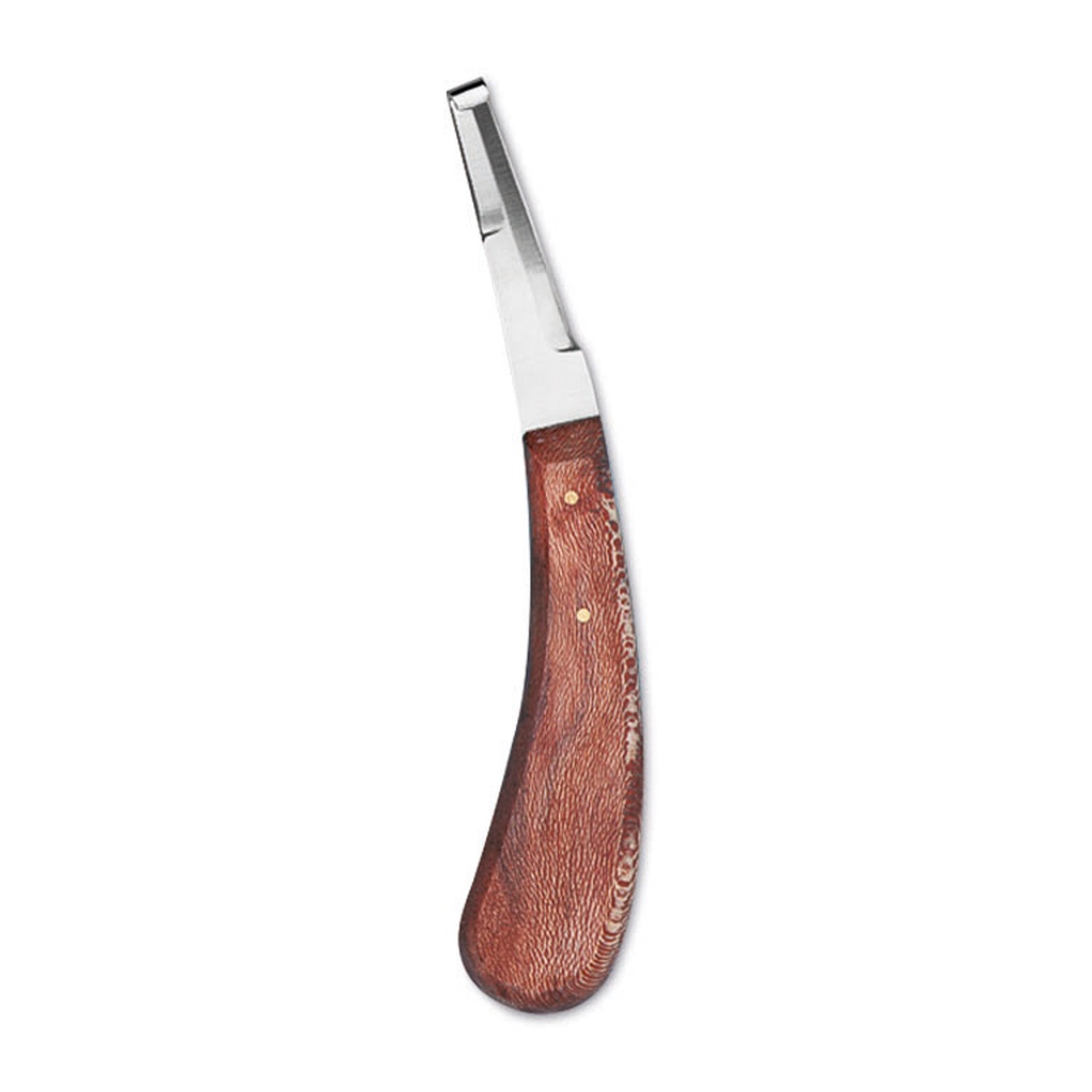 [860220] Coltello per zoccoli con manico in legno, doppio taglio