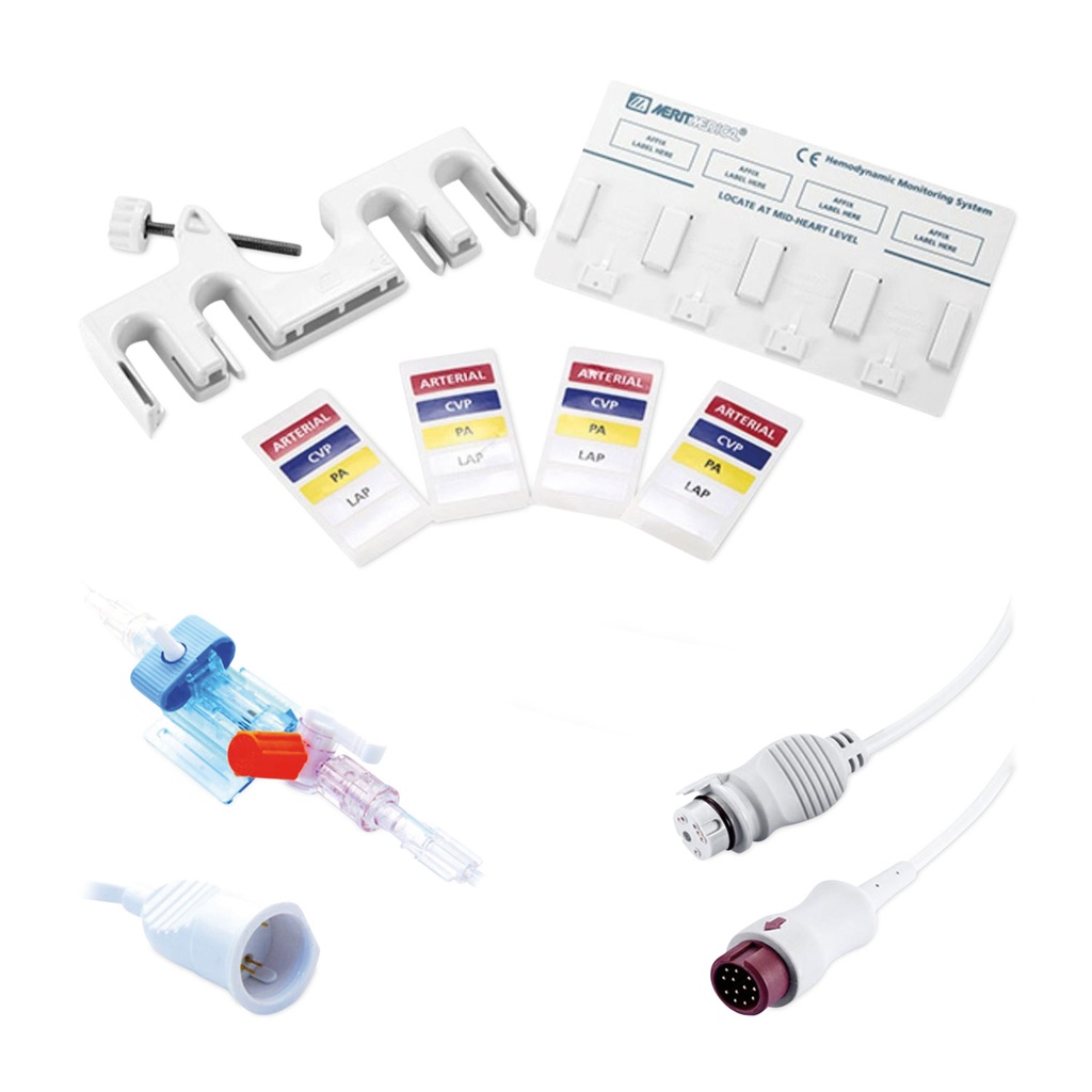 Mesure invasive de la pression artérielle - Kit de capteurs IBP, jetables, 5 pièces, avec support