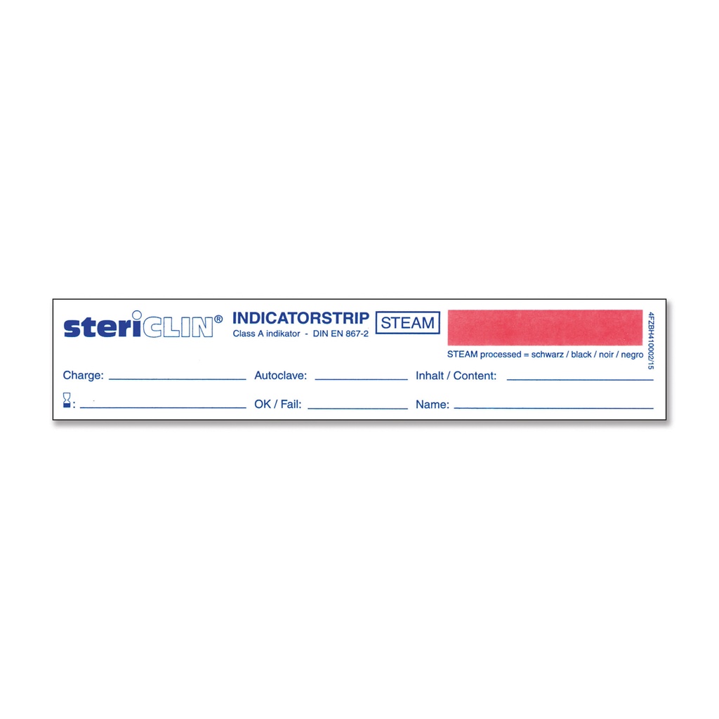 [502550] Bandes indicatrices pour stérilisation à la vapeur, paquet de 250 pc.