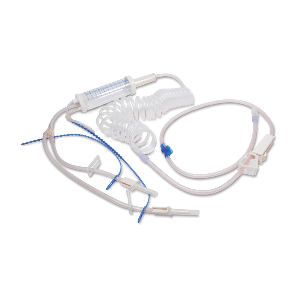 [402135] Kit de perfusion pour chevaux avec 2 poches, 100 ml burette, tubes en spirale
