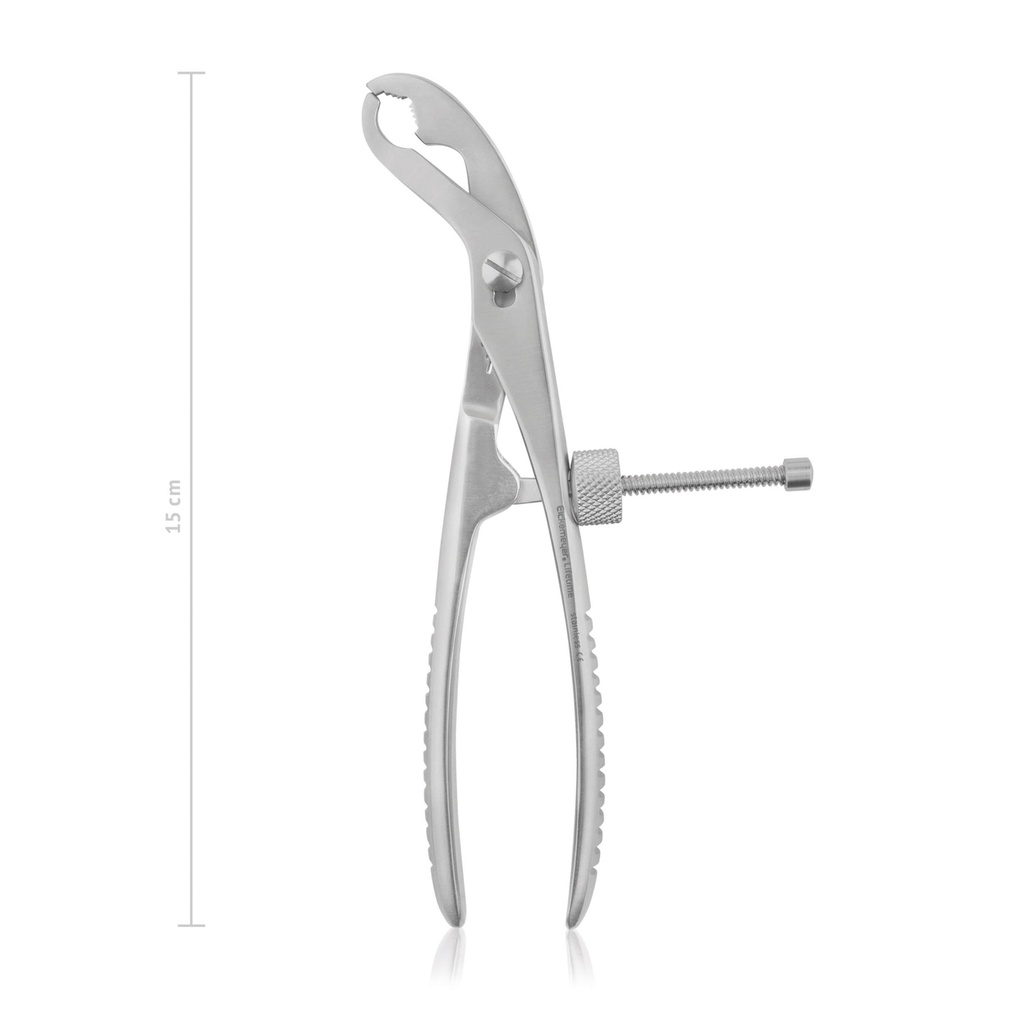 Davier porte-os autocentrant, 15 cm avec vis de blocage