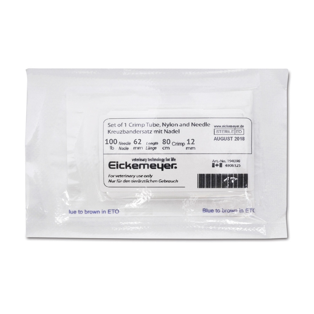 Replacement ligament croisé avec aiguille 100 lb 800 mm, moyen 62 mm avec Crimp 12 mm