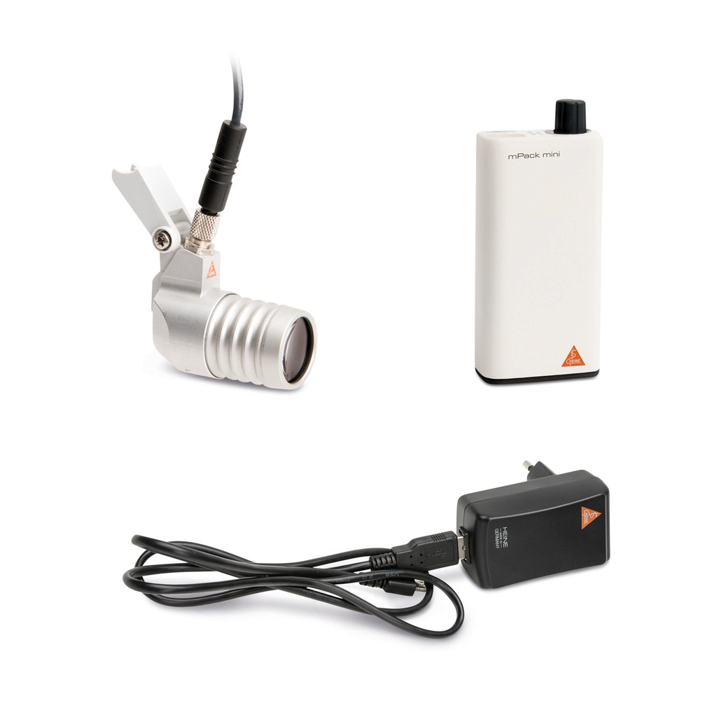 HEINE Loupelight2 mit mPack mini und E4-USB Steckernetzteil für i-View Lupenträger (HR/HRP)