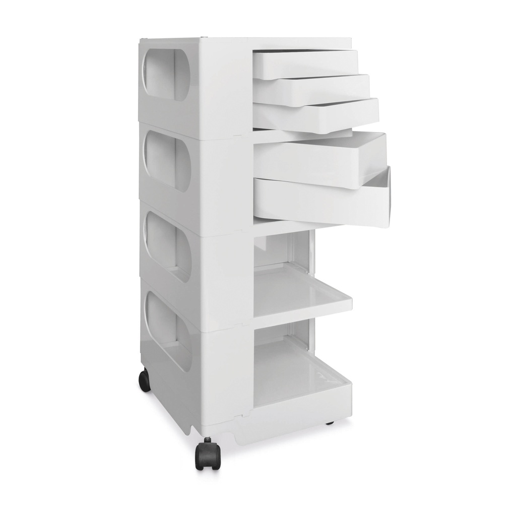 [625095] Guéridon Medicar, plastique, blanc, 43 x 41 x 95 cm