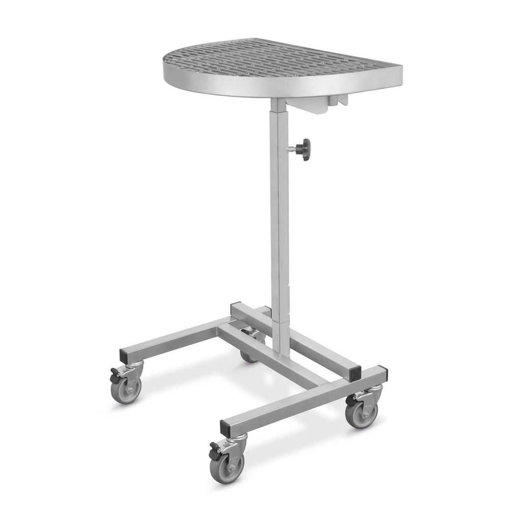 Support dentaire mobile, réglable en hauteur, avec plateau semi-circulaire et grille, à fixer sur les tables d'opération et de traitement