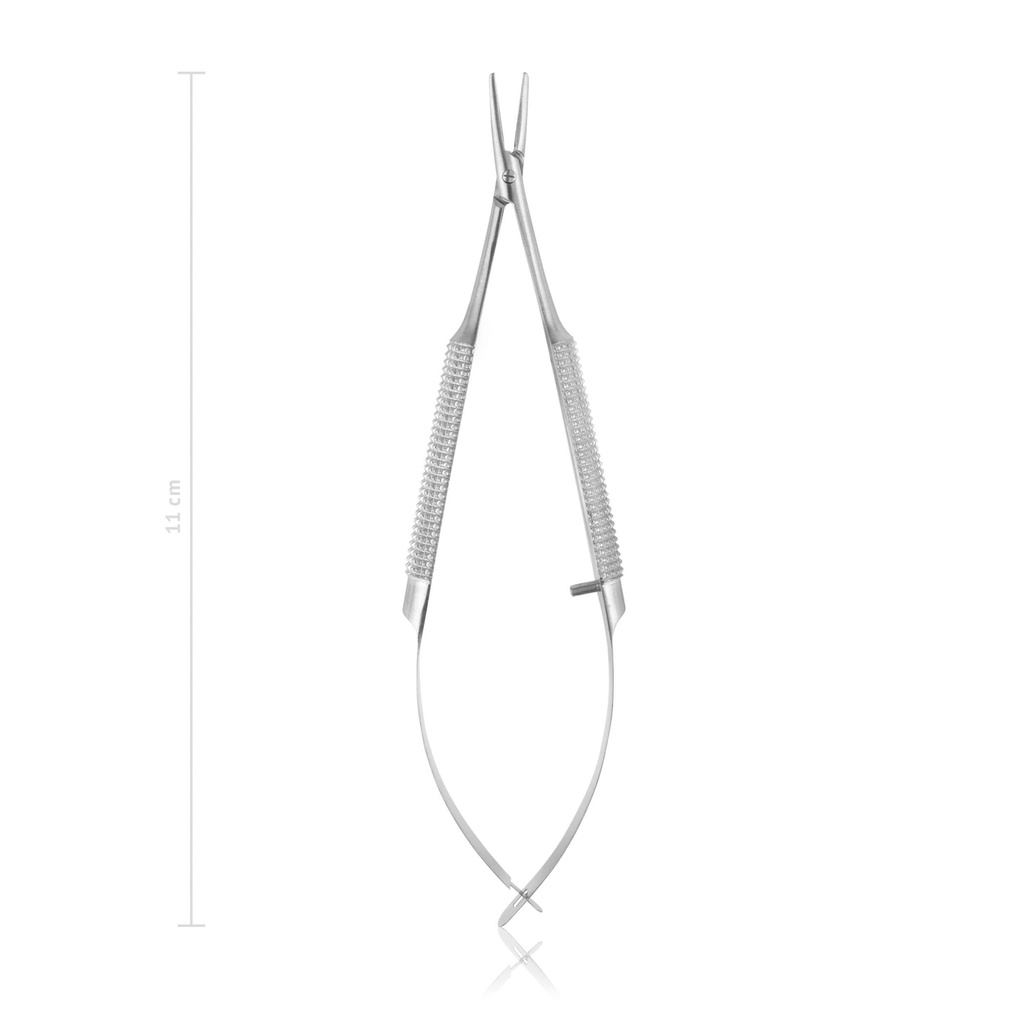[173011] Micro porte-aiguille de Barraquer 11 cm corps rond, sans arrêt