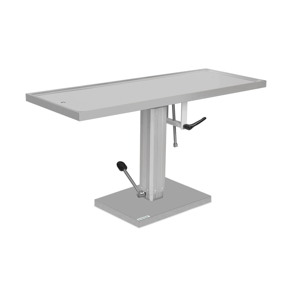 [601950] Table de soin et opératoire, ulant CNS18/8, 50 x 130 cm, avec plateau basculant