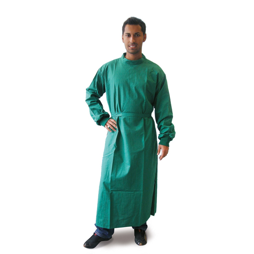 [940704] OP-Kittel Hannover, Gr.4 forstgrün, Damengröße 50/52, Herrengröße 56/58, mit Strickstulpen, autoklavierbarMischgewebe 50% Polyester 50% Baumwolle 