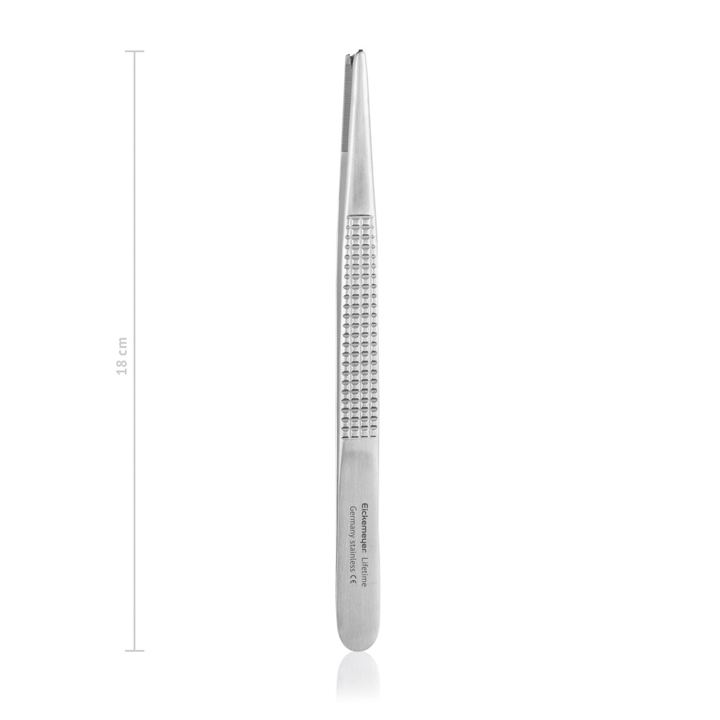 Pince à épiler Bonney, chirurgicale, 18 cm, 1x2 dents, modèle robuste, particulièrement adaptée à la chirurgie thoracique et des tissus mous