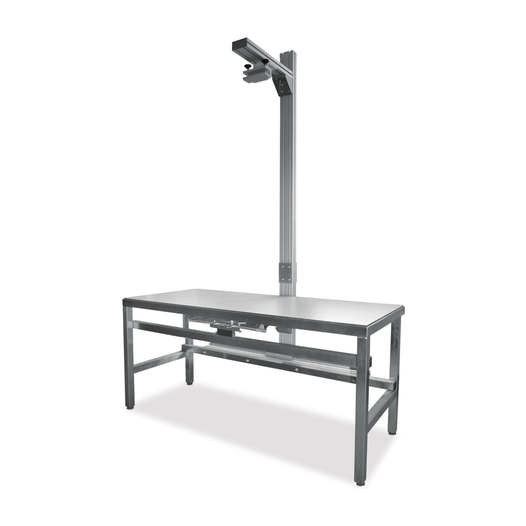 [701470] Table de radiographie avec support intégré, avec support universel pour tous les appareils de radiographie portables courants