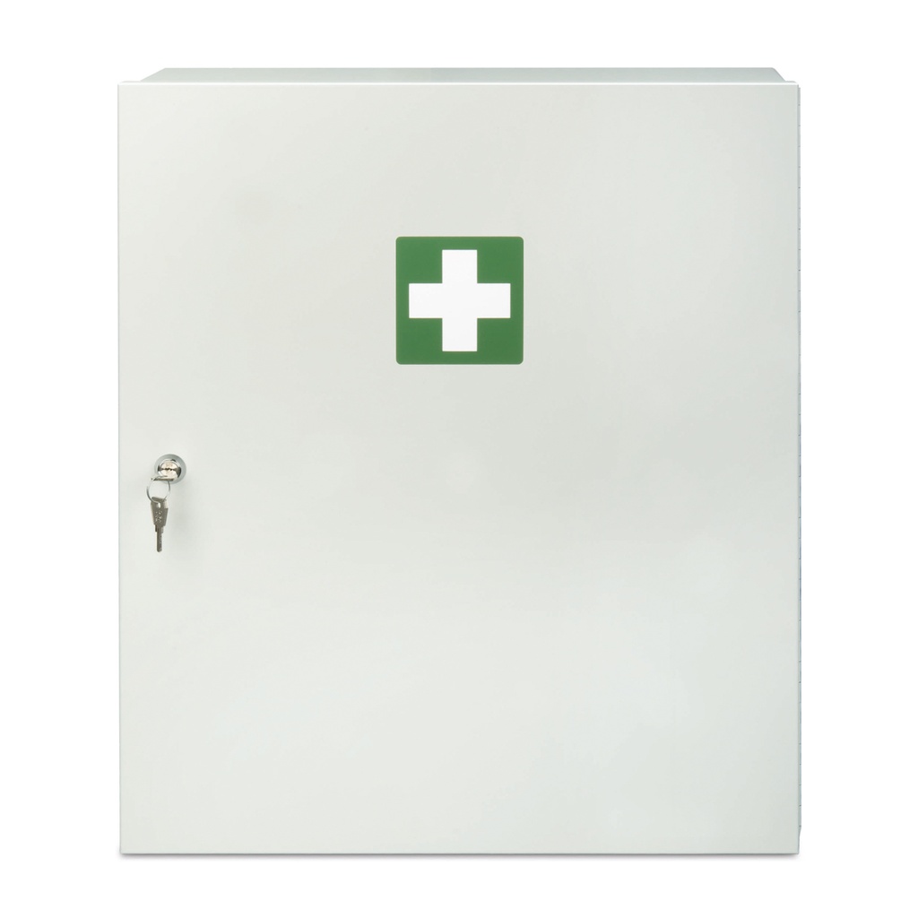 [620510] Sanitätswandschrank mit Giftfach, Stahlblech (weiße Einbrennlackierung), abschließbar, 560 x 460 x 180 mm