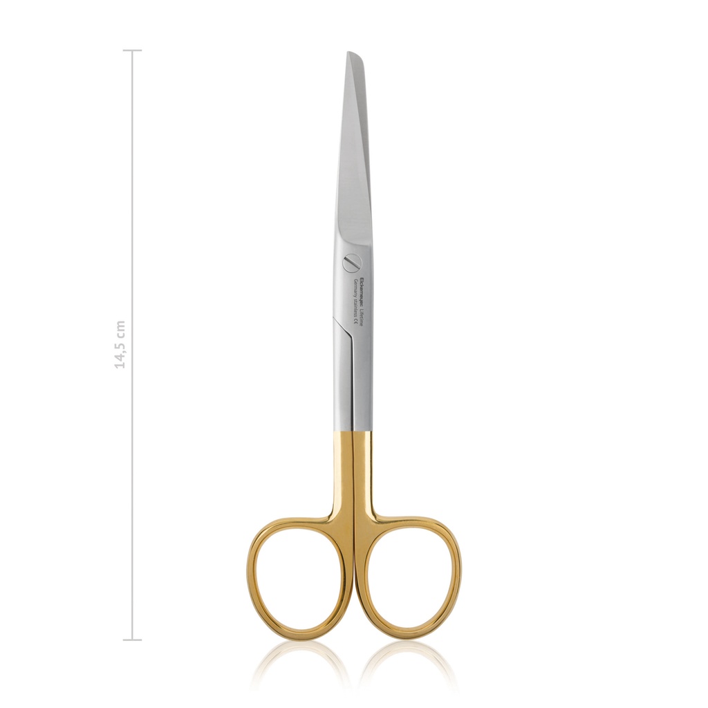 Chirurgische Schere STANDARD, spitz/stumpf, 14,5 cm, gebogen, TC
