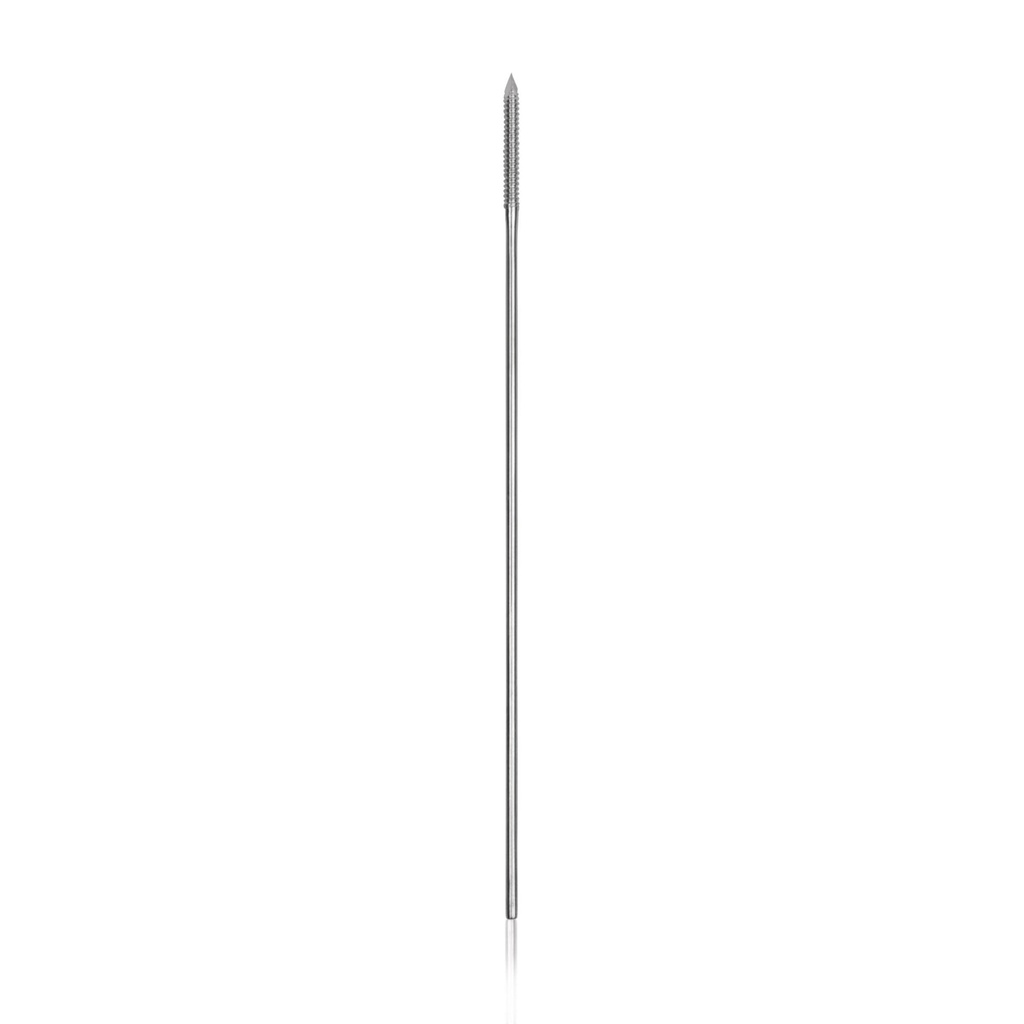 [180572] Steinmann Nagel, D= 1,5 mm, mit aufge- setztem Gewinde "Interface" (vorne) Länge 10 cm