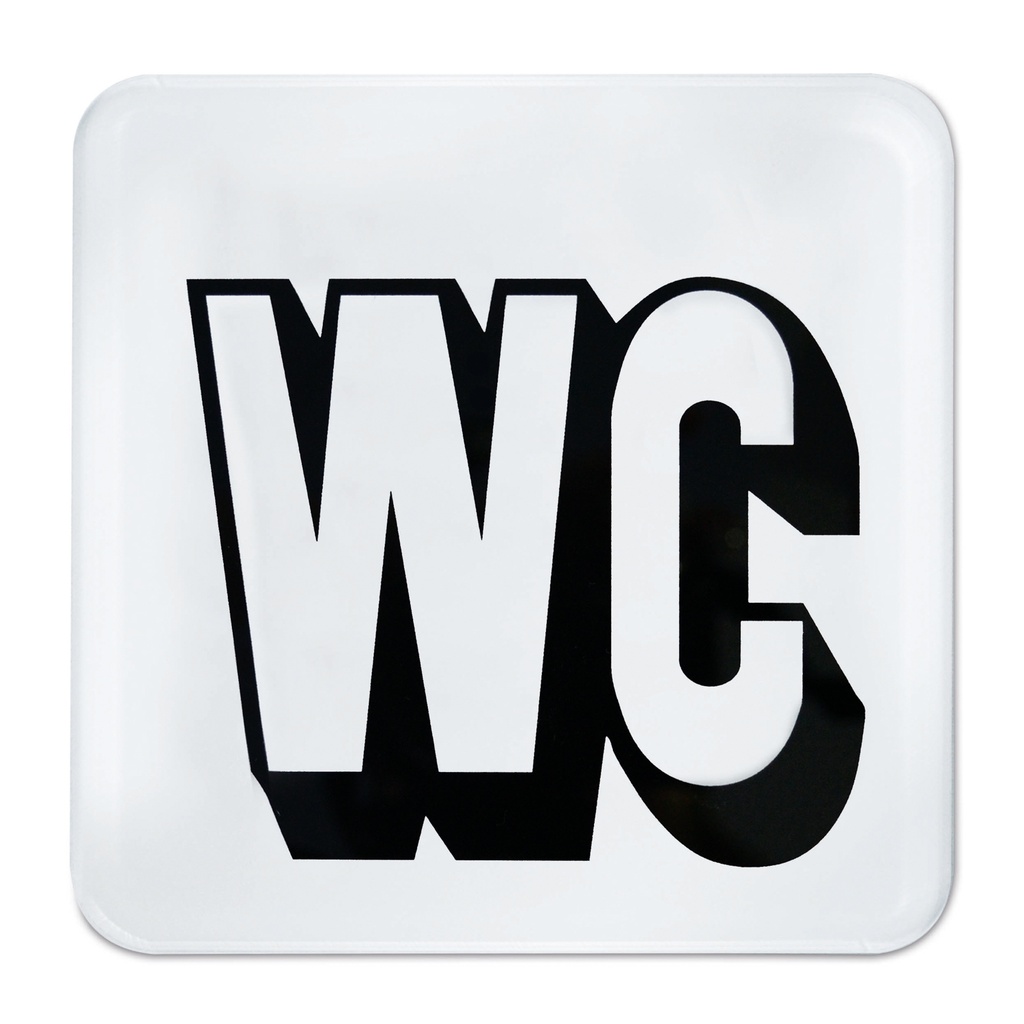 Targhetta in plexiglas "WC", 13,5 x 13,5 cm