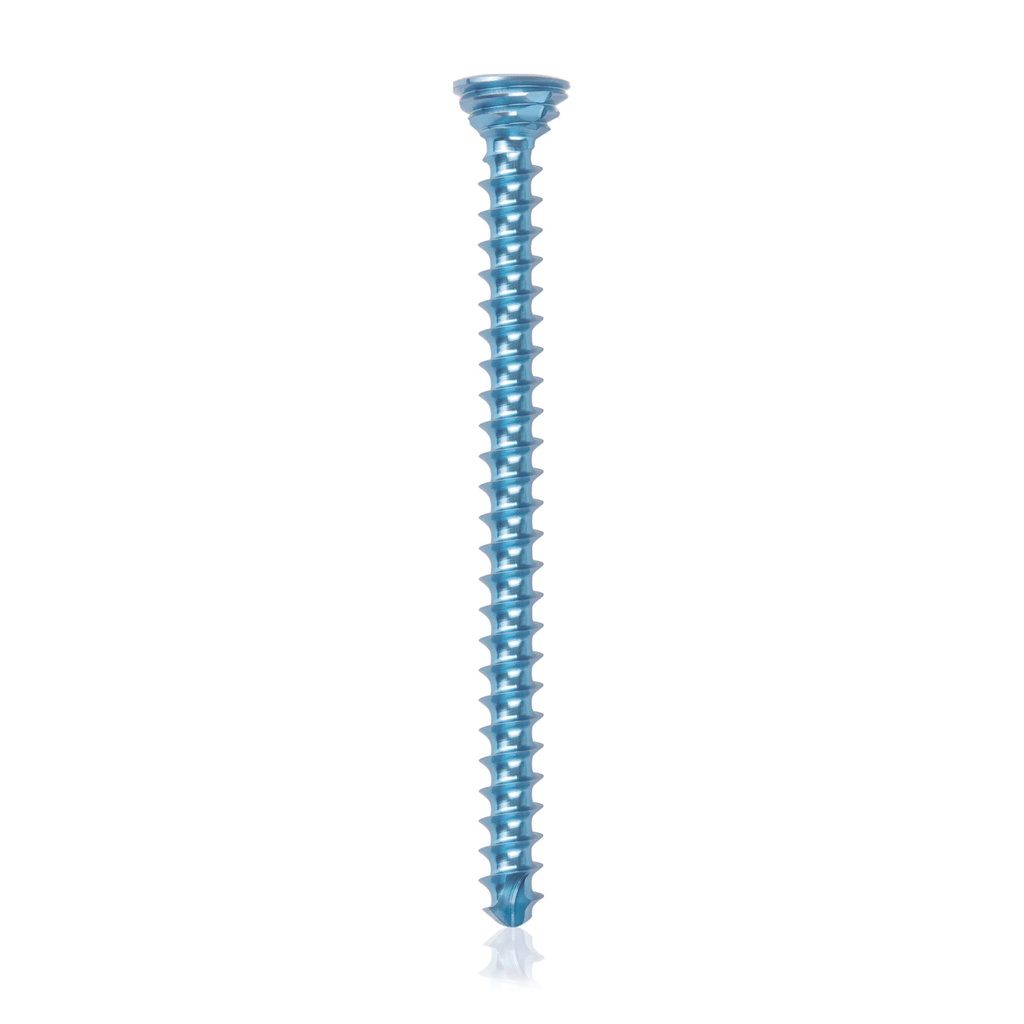 [185602] Titán zárócsavar Ø2,7 × 36 mm, szögstabil, többirányú, kék, Torx 10, önfúró, önmetsző