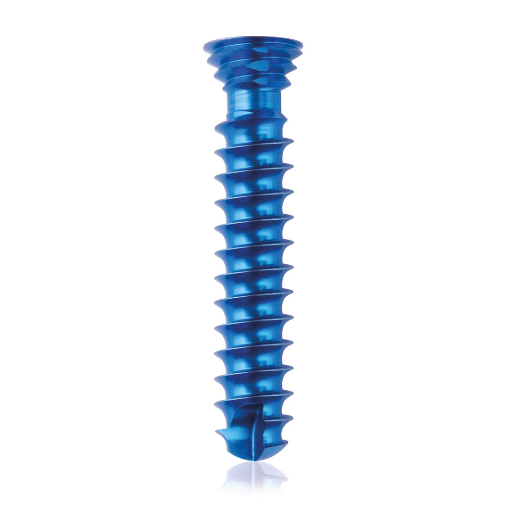 [185595] Titán zárócsavar Ø4,0 × 20 mm, szögstabil, többirányú, kék, Torx 10, önfúró, önmetsző