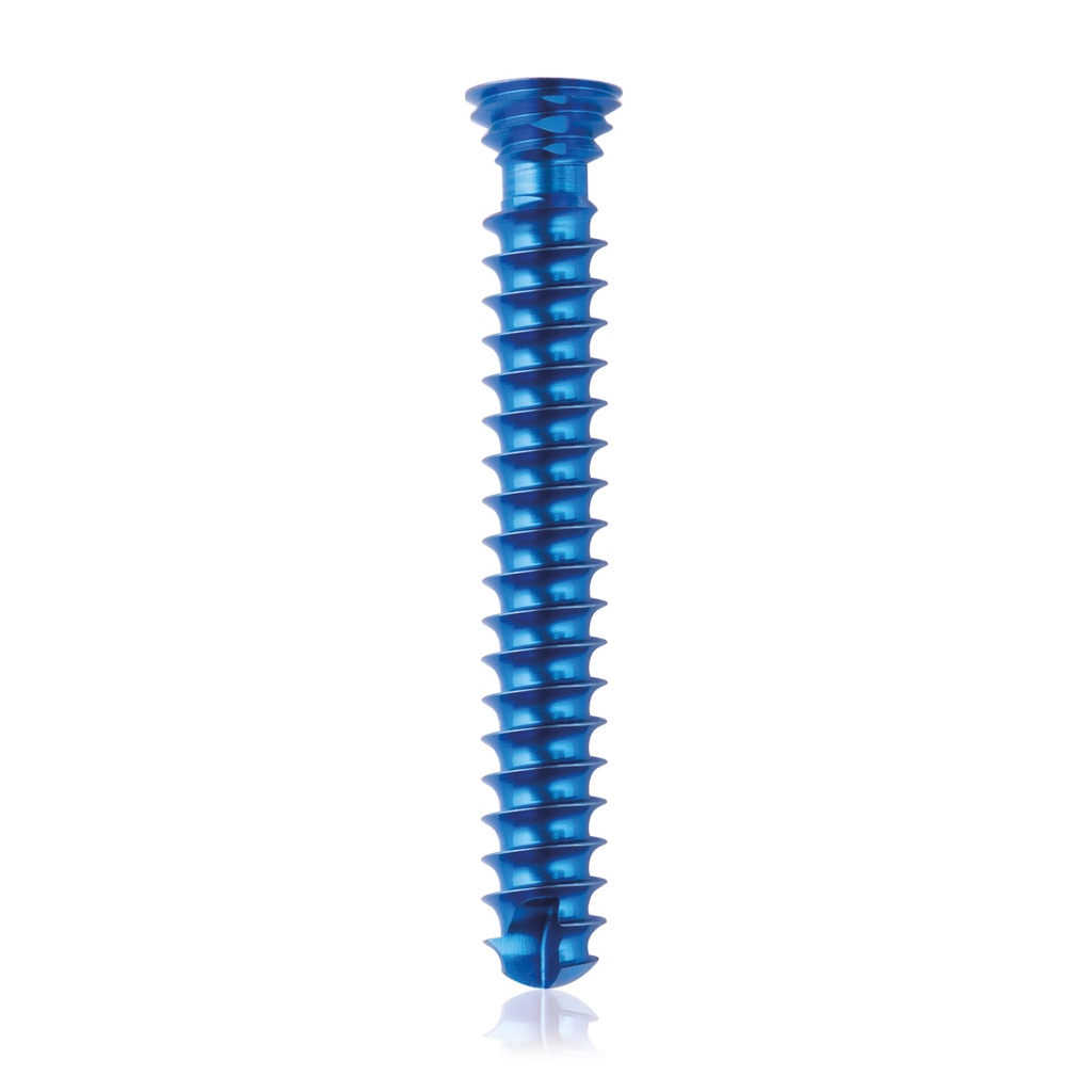 [185461] Titán zárócsavar Ø4,0 × 28 mm, szögstabil, többirányú, kék, Torx 10, önfúró, önmetsző