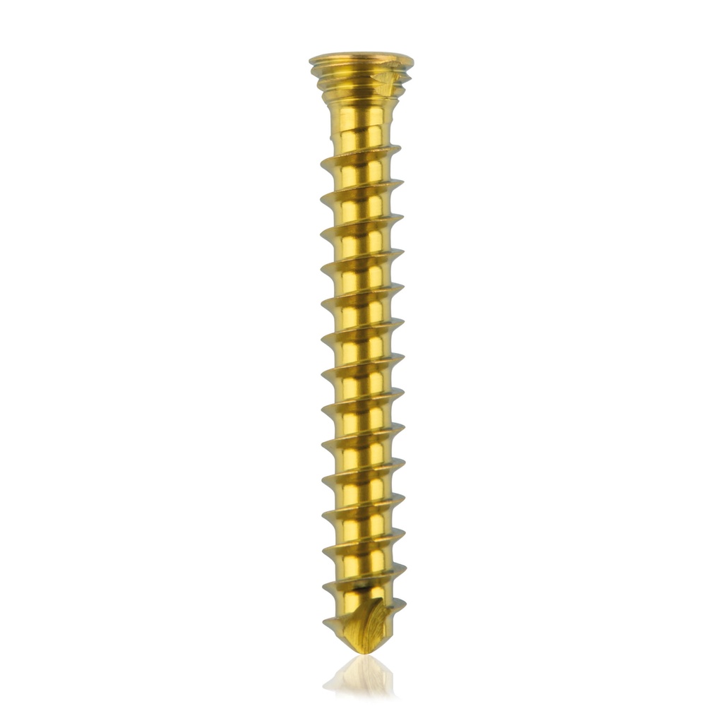 [185533] Titán zárócsavar Ø2,3 × 18 mm, szögstabil, többirányú, kék, Torx 6, önfúró, önmetsző