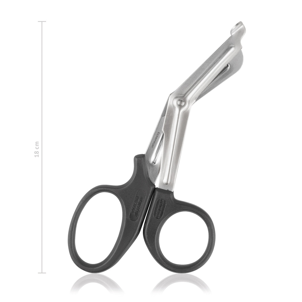 [123118] Forbici universali, con manici in plastica e lame dentate, 18 cm, autoclavabili